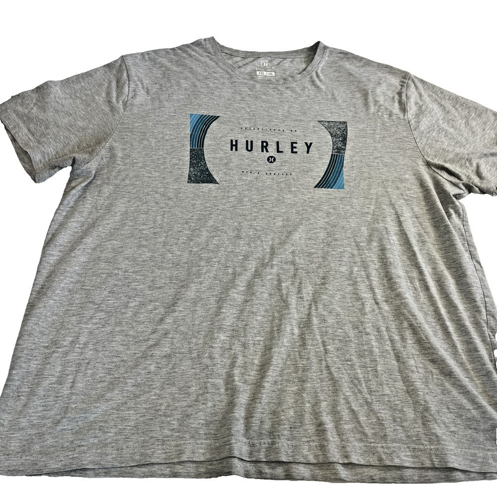 Hurley Mens T Shirt XXL Gray Graphic Logo Short Sleeve Casual